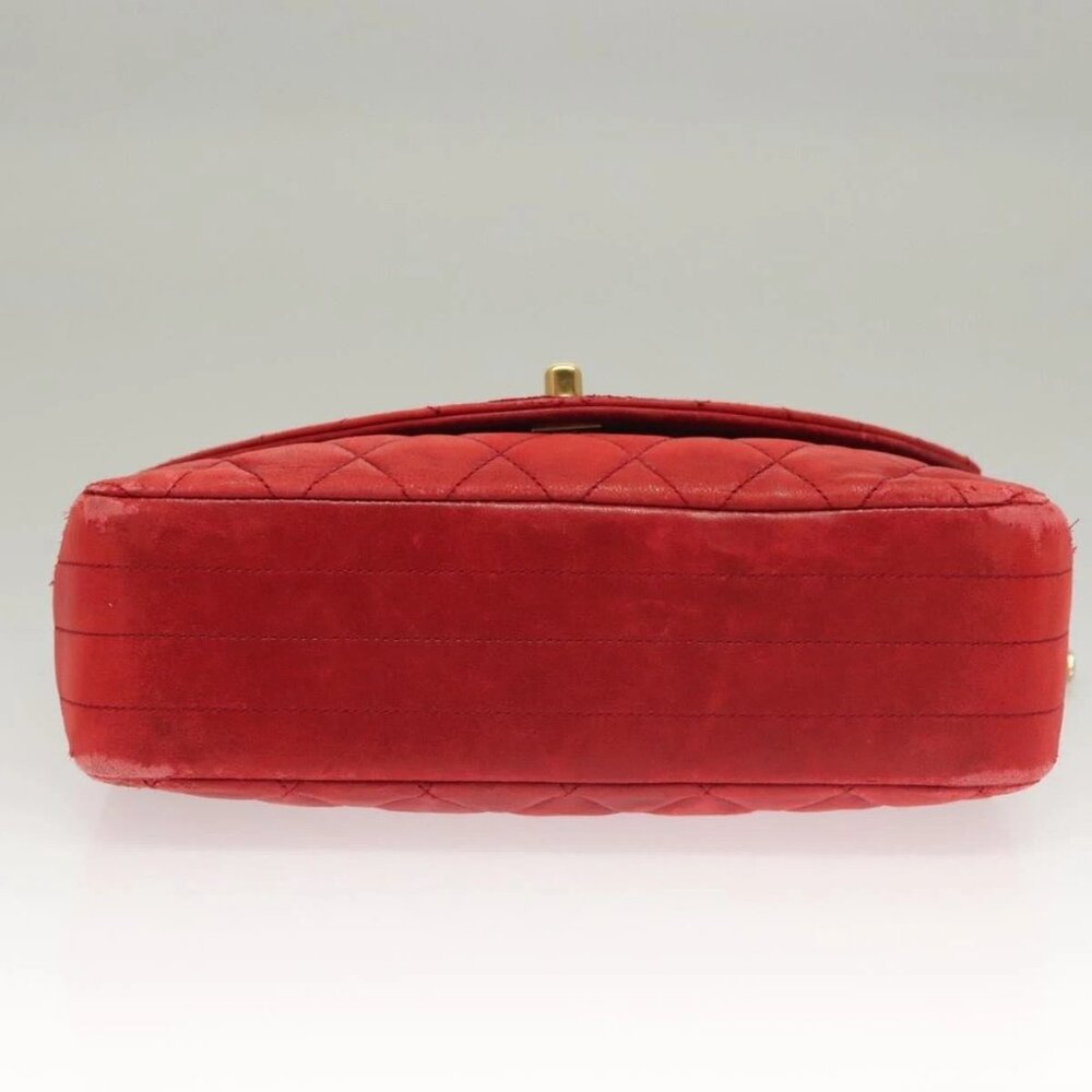 CHANEL Matelasse Chain Shoulder Bag Lamb Skin Red Gold CC Auth 136059 - Picture 6 of 16